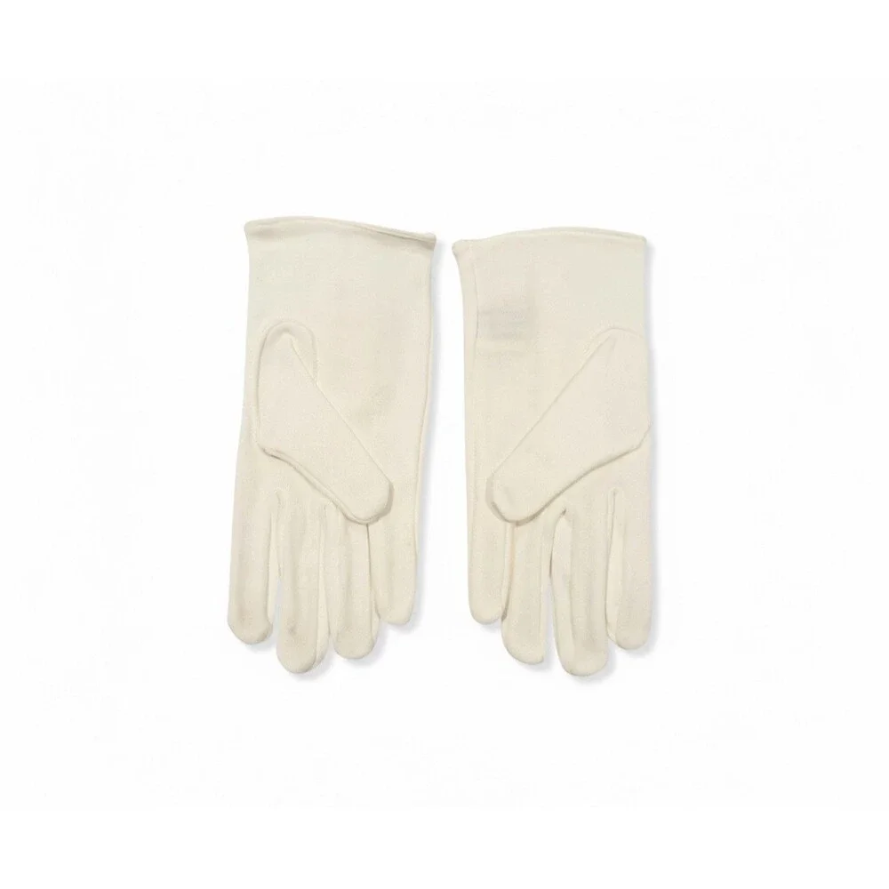 Vintage Children's White Nylon Gloves Embroidered Cutouts Mother’s Day Gift